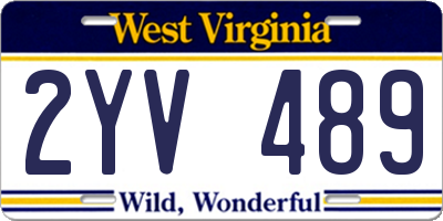 WV license plate 2YV489
