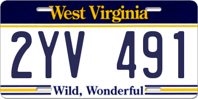 WV license plate 2YV491