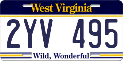 WV license plate 2YV495