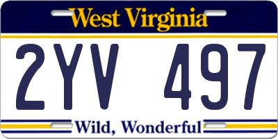 WV license plate 2YV497