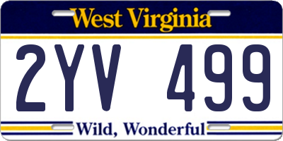 WV license plate 2YV499