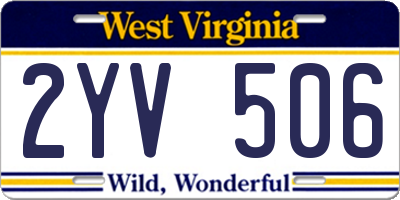 WV license plate 2YV506