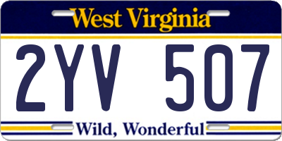 WV license plate 2YV507