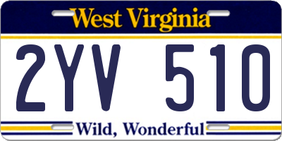 WV license plate 2YV510