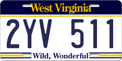 WV license plate 2YV511
