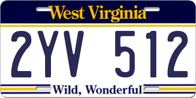 WV license plate 2YV512