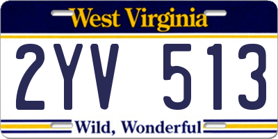 WV license plate 2YV513
