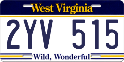WV license plate 2YV515