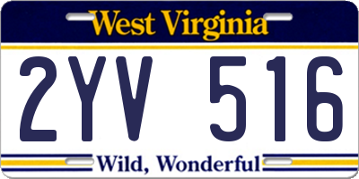 WV license plate 2YV516