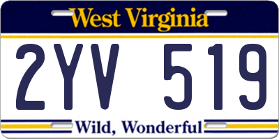 WV license plate 2YV519