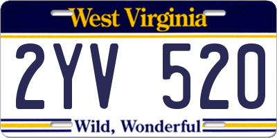 WV license plate 2YV520
