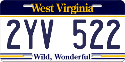 WV license plate 2YV522
