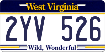 WV license plate 2YV526