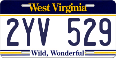 WV license plate 2YV529
