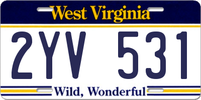 WV license plate 2YV531