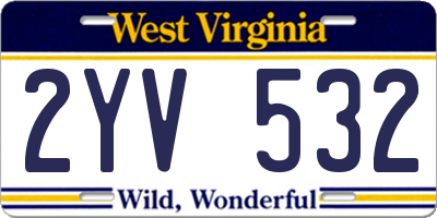 WV license plate 2YV532