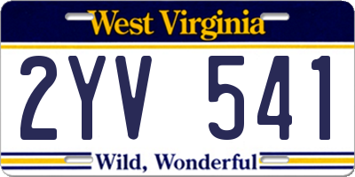 WV license plate 2YV541