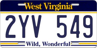 WV license plate 2YV549