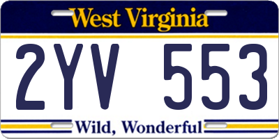 WV license plate 2YV553