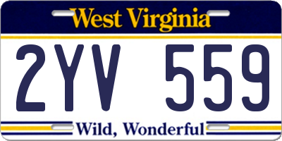 WV license plate 2YV559