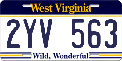 WV license plate 2YV563
