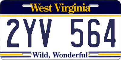 WV license plate 2YV564