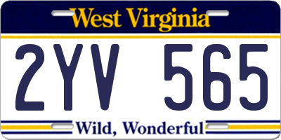 WV license plate 2YV565