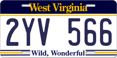 WV license plate 2YV566