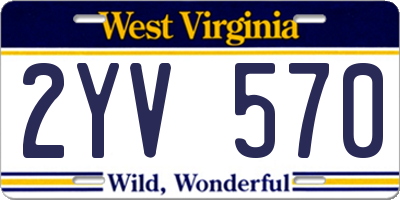 WV license plate 2YV570