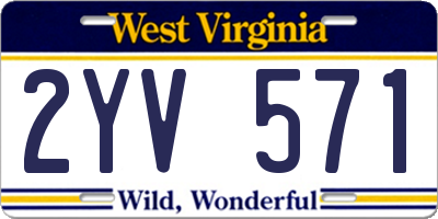 WV license plate 2YV571