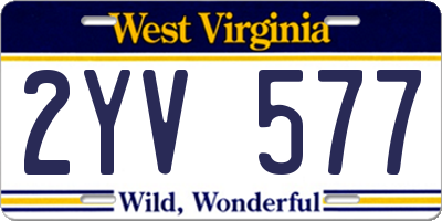 WV license plate 2YV577