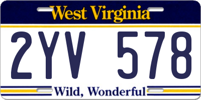 WV license plate 2YV578