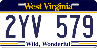 WV license plate 2YV579
