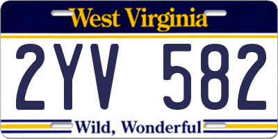 WV license plate 2YV582