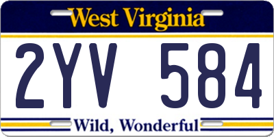 WV license plate 2YV584