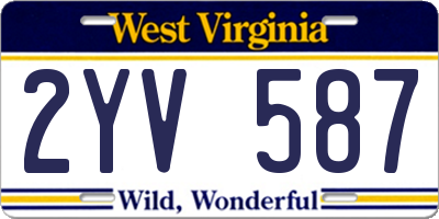 WV license plate 2YV587