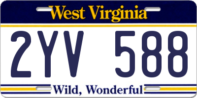 WV license plate 2YV588