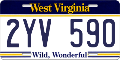 WV license plate 2YV590