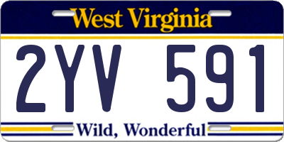 WV license plate 2YV591