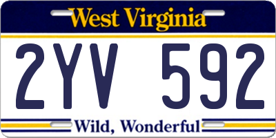 WV license plate 2YV592