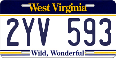 WV license plate 2YV593