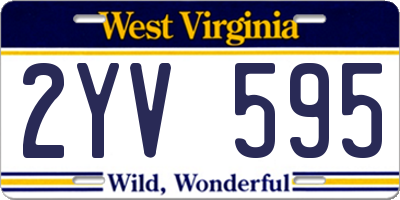 WV license plate 2YV595