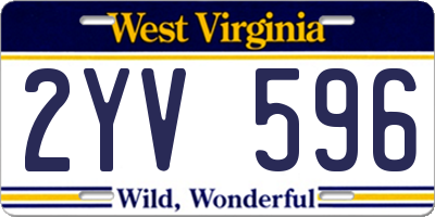 WV license plate 2YV596