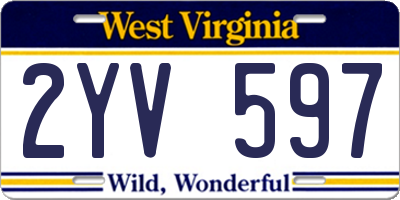 WV license plate 2YV597