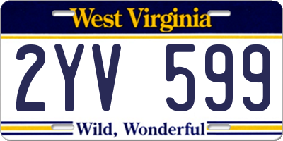 WV license plate 2YV599