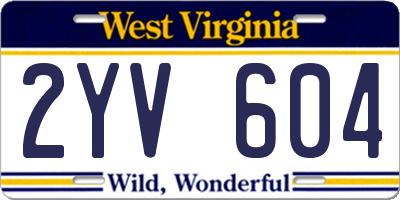 WV license plate 2YV604