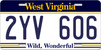 WV license plate 2YV606