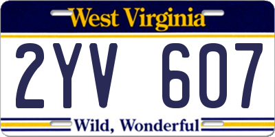 WV license plate 2YV607