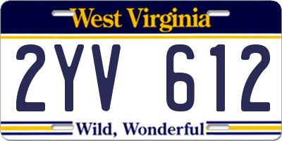 WV license plate 2YV612