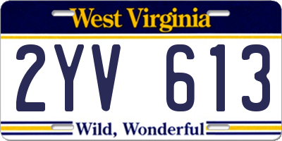 WV license plate 2YV613